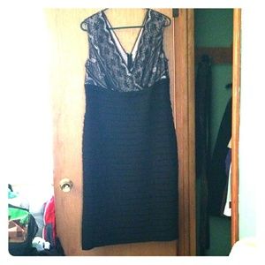 Black and lace knee length dress